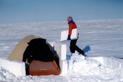 Building with snow blocks