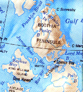 Map showing Boothia Peninsula