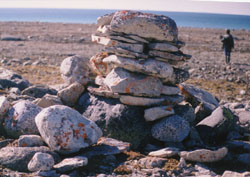 Closer view of cairn